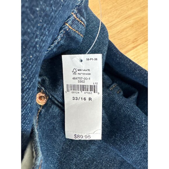 Gap Jeans Womens High Rise wide leg size 16 R Denim belted released hem New - Picture 9 of 9